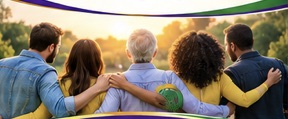 Community members together outdoors